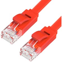 Патч-корд GCR UTP категории 6, RJ45, плоский, 15 м Red (GCR-LNC624-15.0m)