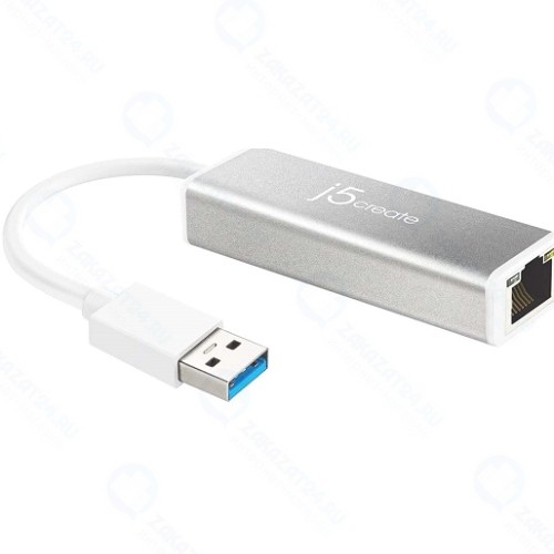 Разветвитель для компьютера J5CREATE USB Type-A 3.0/Gigabit Ethernet (JUE130)