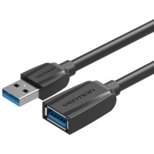 Кабель-удлинитель Vention USB 3.0 AM/AF, 0,5 м, Black Edition (VAS-A45-B050)
