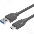 Кабель Vention USB Type C M/USB 2.0 AM, 1 м, Black Edition (VAS-A46-B100)