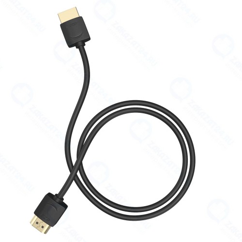 Кабель GCR цифровой аудио-видео, Slim HDMI 2.0, 50 см, черный (GCR-51592)