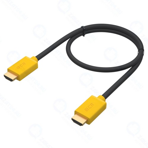 Кабель GCR цифровой аудио-видео, HDMI 2.0, 50 см, черный/желтый (GCR-HM441-0.5m)