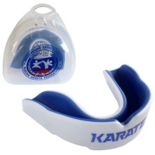 Капа FIGHT-EXPERT Karate MGX-003 kr, детская, с футляром, белая/синяя (УТ-00017716)