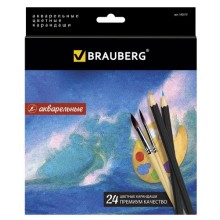 Карандаши цветные Brauberg Artist Line, 24 цвета, акварельные (180570)