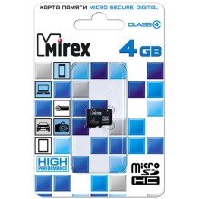 Карта памяти Mirex microSDHC 4Gb Class 4 (13612-MCROSD04)