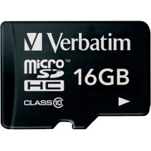 Карта памяти Verbatim microSDHC Class 10 16GB (44010)