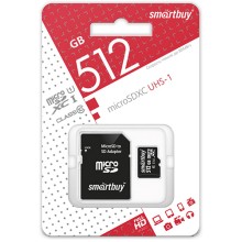 Карта памяти Smartbuy MicroSDXC Class 10 UHS-1 512GB Class + адаптер (SB512GBSDCL10-01)