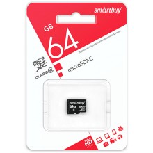 Карта памяти Smartbuy MicroSDXC Class 10 LE 64GB (SB64GBSDCL10-00LE)