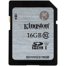 Карта памяти Kingston SDHC Class 10 UHS-I 16GB (SD10VG2/16GB)