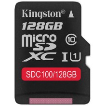 Карта памяти Kingston microSDXC 128GB Class 10 (SDC100/128GB)