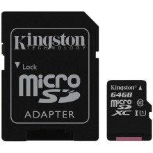 Карта памяти Kingston microSDXC 64GB Class10 UHS-I (SDC10G2/64GB)