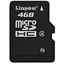 Карта памяти Kingston MicroSDHC 4Gb Class 4 (SDC4/4GBSP)