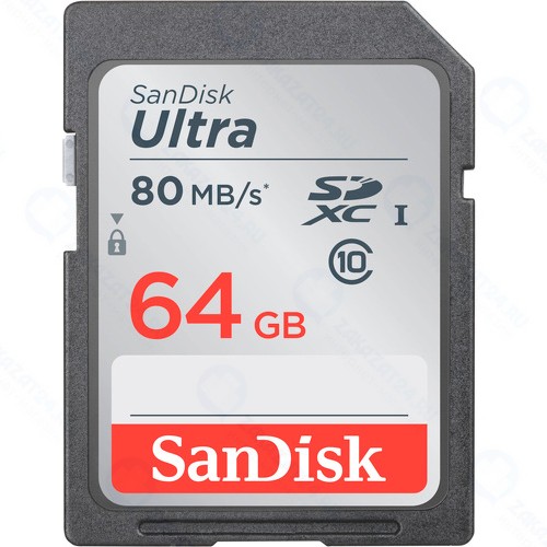 Карта памяти SanDisk Ultra SDXC 64Gb UHS-I U1 Class10 (SDSDUNC-064G-GN6IN)