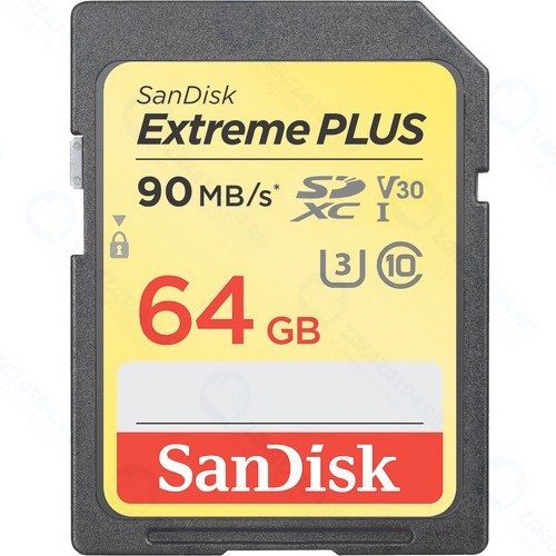 Карта памяти SanDisk Extreme Plus SDXC 64Gb UHS-I U3 Class 10 (SDSDXWF-064G-GNCIN)
