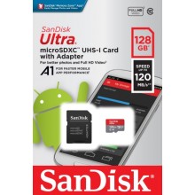 Карта памяти SanDisk Ultra 128GB UHS-I + адаптер (SDSQUA4-128G-GN6MA)