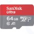 Карта памяти SanDisk microSDXC 64Gb Class 10 Ultra Android UHS-I, с адаптером (SDSQUAR-064G-GN6MA)