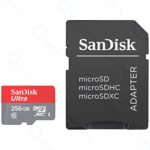 Карта памяти SanDisk Ultra Android 256GB + адаптер (SDSQUAR-256G-GN6MA)