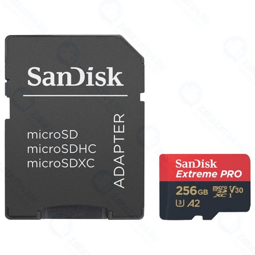 Карта памяти SanDisk ExtremePro UHS-I U3 V30 MicroSD 256GB (SDSQXCSDSQXCZ-256G-GN6MA)
