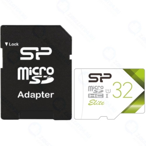 Карта памяти SILICON-POWER microSDHC 32GB Elite + адаптер (SP032GBSTHBU1V21SP)