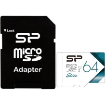 Карта памяти Silicon Power microSDXC 64GB Elite + адаптер (SP064GBSTXBU1V21)