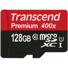 Карта памяти Transcend microSDXC 128Gb UHS-I 400x Premium (TS128GUSDU1)