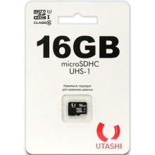 Карта памяти Utashi microSDHC 16GB Сlacc 10 UHS-I (UT16GBSDCL10-00)