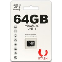 Карта памяти Utashi microSDXC 64GB Сlacc 10 UHS-I (UT64GBSDCL10-00)