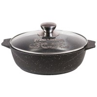 Жаровня с крышкой Мечта Гранит, 2,4 л Black (32802)