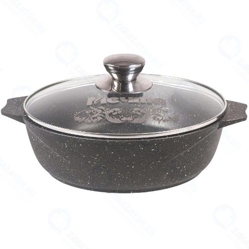 Кастрюля-жаровня с крышкой Мечта Гранит, 5 л, 30 см Black (35802)