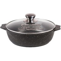 Кастрюля-жаровня с крышкой Мечта Гранит, 6 л, 32 см Black (36802)