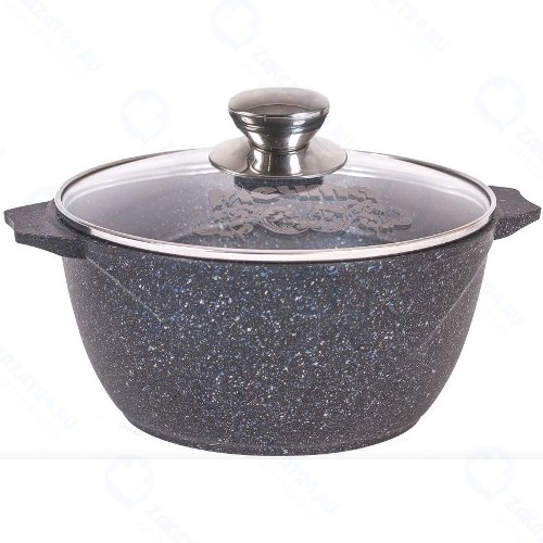 Кастрюля с крышкой Мечта Гранит, 5 л, антипригарное покрытие Black (45802)