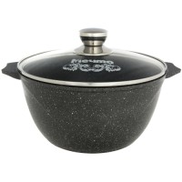Кастрюля с крышкой МЕЧТА 48802 Гранит, 8 л Black