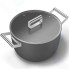 Кастрюля с крышкой Smeg 7,7 л, черная (CKFC2611BLM)