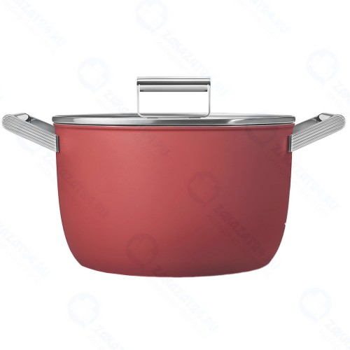 Кастрюля с крышкой Smeg 7,7 л, красная (CKFC2611RDM)
