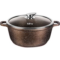 Кастрюля с крышкой LARA Rio, 20х8,5 см, 2,3 л, антипригарное покрытие (LR02-202 CHOCO)