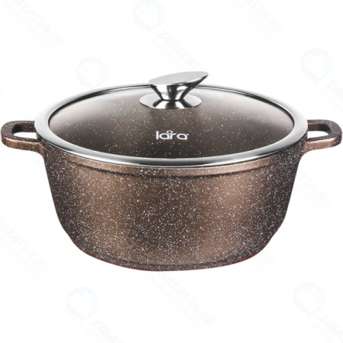 Кастрюля с крышкой LARA Rio, 20х8,5 см, 2,3 л, антипригарное покрытие (LR02-202 CHOCO)