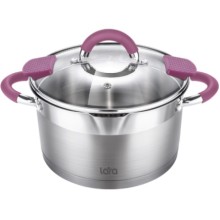 Кастрюля с крышкой LARA Viva, 16x9 см, 1,5 л (LR02-310) Кастрюля с крышкой LARA Viva, 16x9 см, 1,5 л (LR02-310)