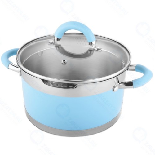 Кастрюля с крышкой LARA Sky Blue, 9x16 см, 1,7 л (LR02-440)