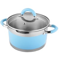 Кастрюля с крышкой LARA Sky Blue, 12x22 см, 4,4 л (LR02-443)