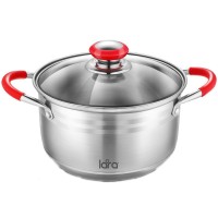 Кастрюля с крышкой LARA Лондон, 20x11,5 см, 3,1 л (LR02-762)