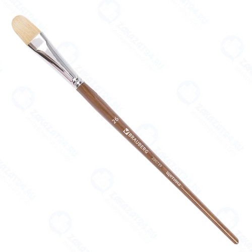 Кисть художественная Brauberg Art Classic, щетина, овальная, №26, длинная ручка (200739)