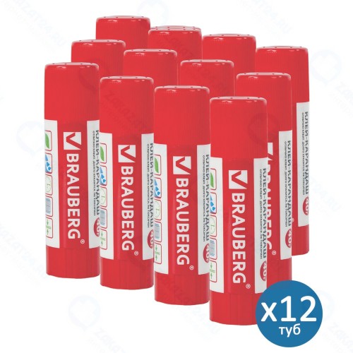 Клей-карандаш Brauberg 25 г х 12 шт (880100)