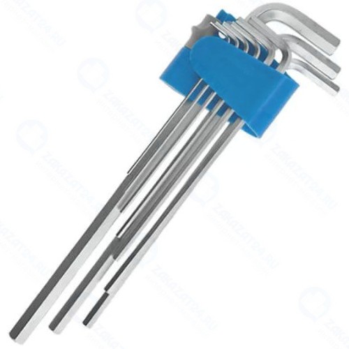 Набор имбусовых ключей Зубр Г-образные, длинные, 1.5-10 мм, 9 шт (27466-H9)