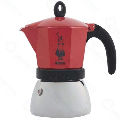 Гейзерная кофеварка Bialetti Moka Induction, 6 порций Red (0004923)