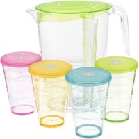 Кувшин Tescoma myDrink 2,5 л + 4 стакана с крышками, зеленый (308802.25)