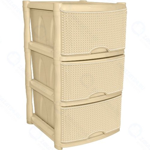 Комод Branq Nature, 3 секции, ротанг, слоновая кость (BQ3772СЛК)