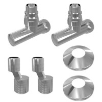 Комплект подключения полотенцесушителя Lemark LM03412R, с круглыми вентилями