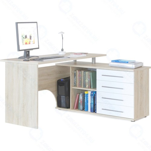 Компьютерный стол Сокол Мебельная фабрика КСТ-109П Дуб сонома/Белый
