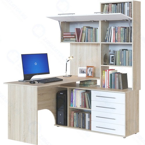 Компьютерный стол Сокол Мебельная фабрика КСТ-14П Дуб сонома/Белый