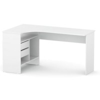 Компьютерный стол СОКОЛ-МЕБ-ФАБРИКА СПм-25, левый, белый